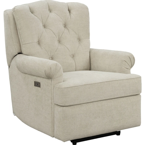 Everly Power Recliner in Tufted Tweed Beige Fabric